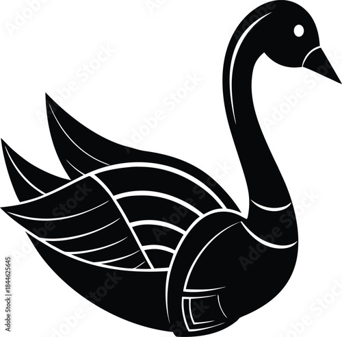 Geometric Swan Silhouette

