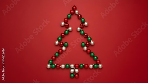 christmas tree made of christmas decorations