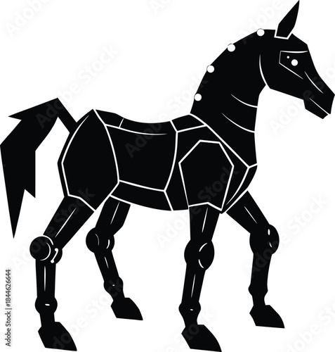 Geometric Robotic Horse Silhouette

