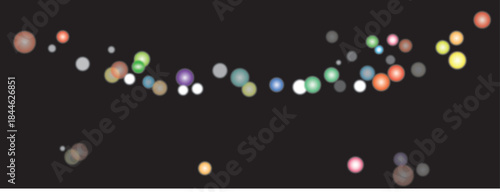 The bokeh effect on a black background comes in various colors and can be used on all backgrounds, including banners.