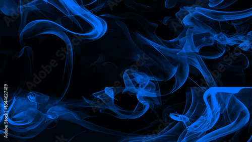 Abstract Blue and Black smoke Texture Background with Vibrant Paint Splatter, Ink Stains, Distressed Brush Marks and Organic Patterns for Modern Graphic Design, Street Art, Wallpaper, and Digital Ove