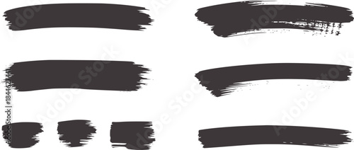 Black ink brush strokes white varying in length and thickness