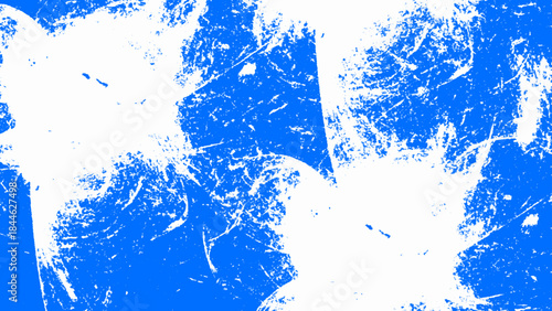 Abstract Blue and White Grunge Texture Background with Vibrant Paint Splatter, Ink Stains, Distressed Brush Marks and Organic Patterns for Modern Graphic Design, Street Art, Wallpaper, and Digital Ove