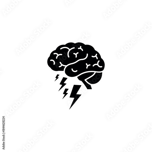 Brainstorming Lightning Bolt Silhouette