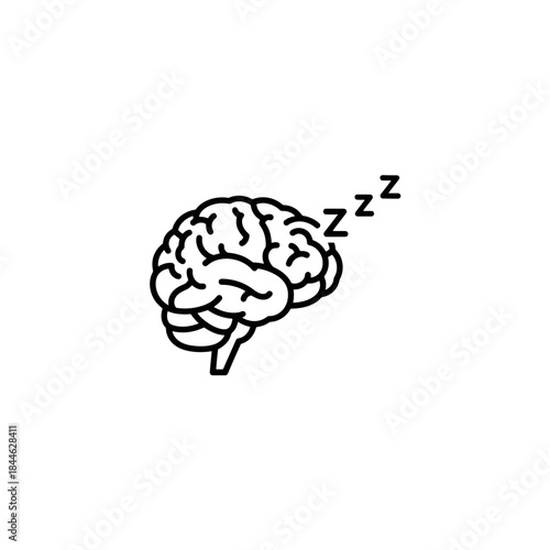Brain with Zzz Sleep Icon Silhouette