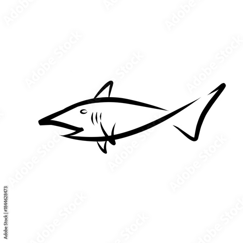 Fish line art vector
