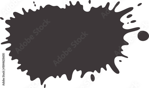Irregular black ink splash white abstract