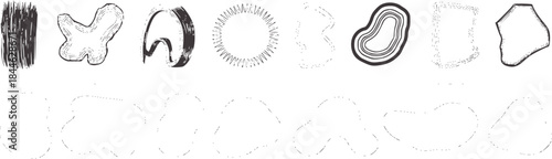 Minimalist black and white abstract line and contour collection
