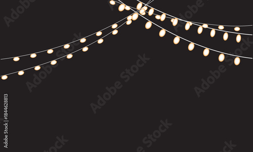 Christmas lights on a background. Christmas light vector . Design for advertising invitations, web banners, postcards background.   Christmas, party and new year decoration. 
