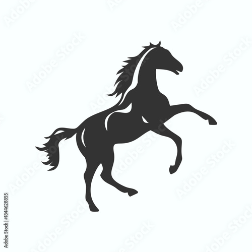 horse icon with gait to running, simple horse silhouette