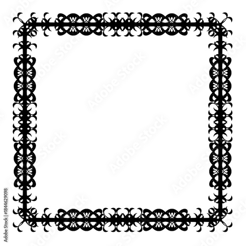 Vintage decorative vector frame in Gothic style - elegant black vector frame on white background, svg,  middle ages, hallowen, Christmas.