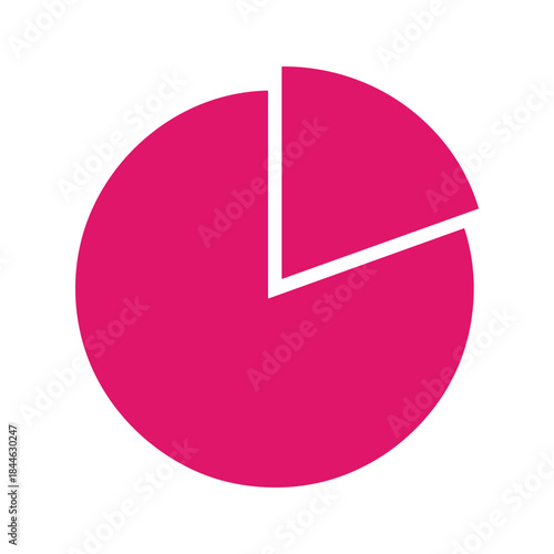 Pie chart showing data distribution with pink slices