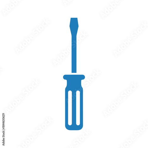 Blue screwdriver icon on white background