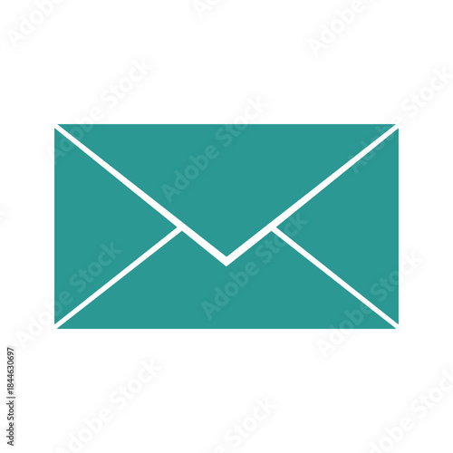 Simple teal envelope icon on white background