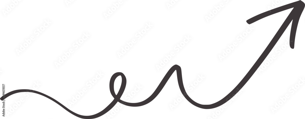 Εκτύπωση καμβά Minimalist black upward trend arrow with loop in continuous line style