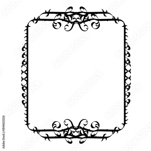 Vintage decorative vector frame in Gothic style - elegant black vector frame on white background, EPS10,  middle ages, hallowen, Christmas.