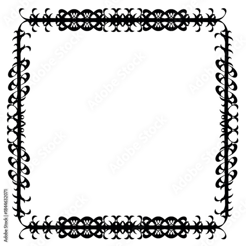 Vintage decorative vector frame in Gothic style - elegant black vector frame on white background, EPS10,  middle ages, hallowen, Christmas.
