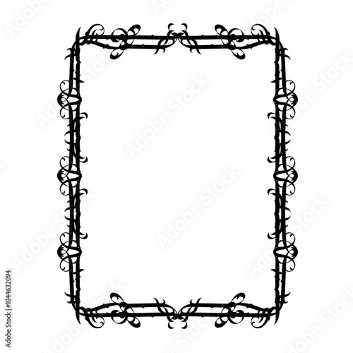 Vintage decorative vector frame in Gothic style - elegant black vector frame on white background, EPS10,  middle ages, hallowen, Christmas.