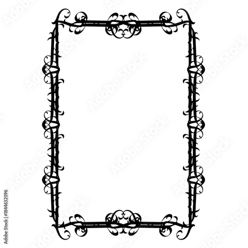 Vintage decorative vector frame in Gothic style - elegant black vector frame on white background, EPS10,  middle ages, hallowen, Christmas.