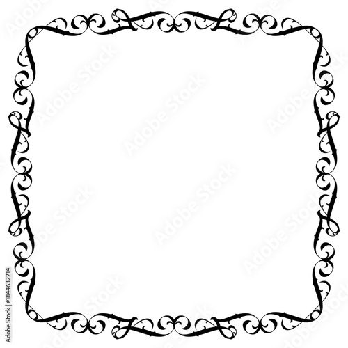 Vintage decorative vector frame in Gothic style - elegant black vector frame on white background, EPS10,  middle ages, hallowen, Christmas.