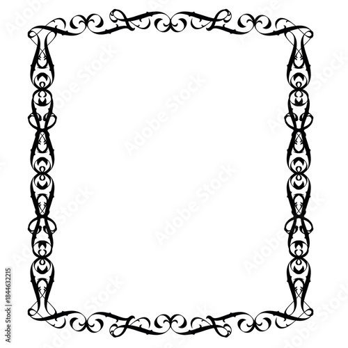 Vintage decorative vector frame in Gothic style - elegant black vector frame on white background, EPS10,  middle ages, hallowen, Christmas.