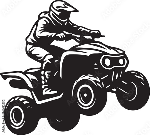 "ATV Quad Bike Rider Vector Illustration Off-Road Adventure Sport"