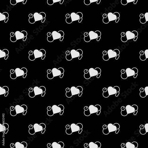 Blood pressure seamless pattern isolated on black background