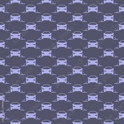 Parking lot seamless pattern isolated on color background