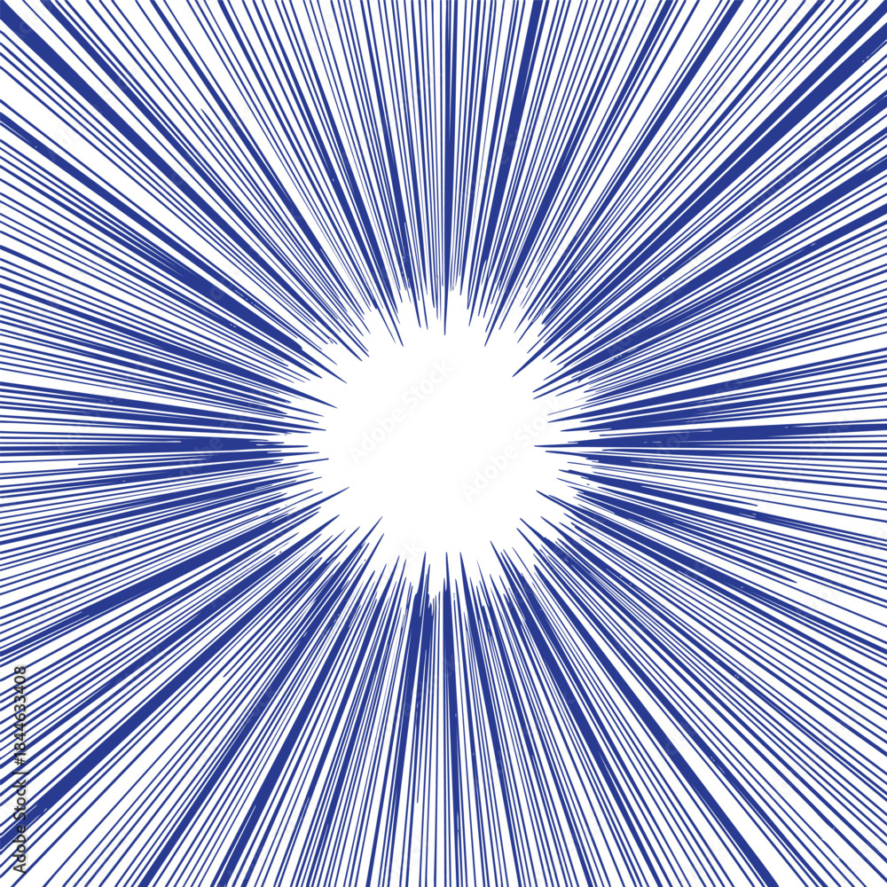 Fototapeta premium radial burst pattern with blue lines emanating from center creating dynamic motion and energetic visual effect