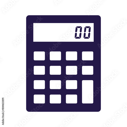 Simple calculator icon with zero display