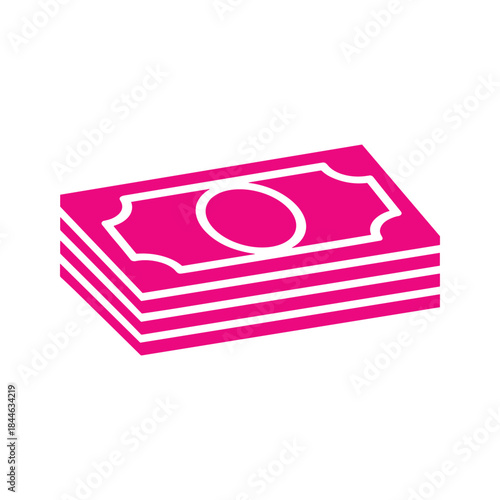 Stack of pink banknotes representing wealth and finance