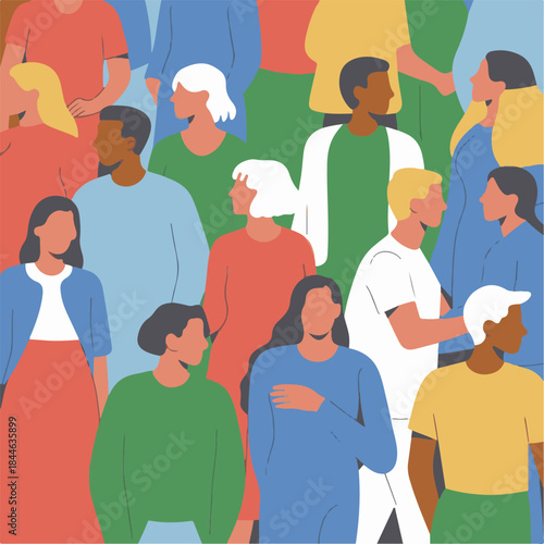 Diverse Group of People Seamless Pattern