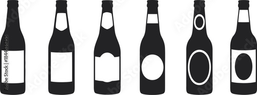 Beer Bottle Vector Icon Set