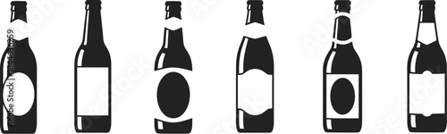 Beer Bottle Vector Silhouette Icon