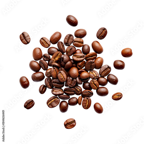 Roasted Coffee Beans on Black on transparent background