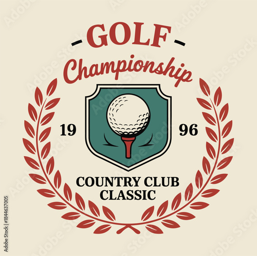 Vintage Golf Championship Emblem classic country club style logo design expressing tradition prestige elegance and competitive spirit ideal for tournaments premium golf branding and vector illustratio