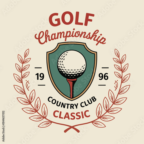 Vintage Golf Championship Emblem classic country club style logo design expressing tradition prestige elegance and competitive spirit ideal for tournaments premium golf branding and vector illustratio