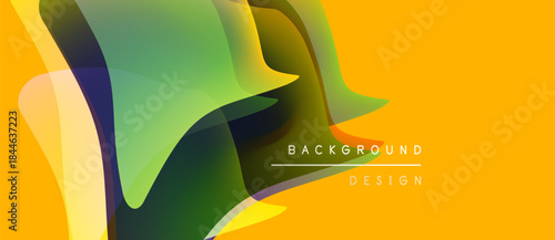 Abstract vibrant design. Yellow, green hues blend smoothly. Modern aesthetic, suitable for backgrounds, presentations. Simple text overlay present.