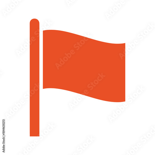 Orange flag on white background
