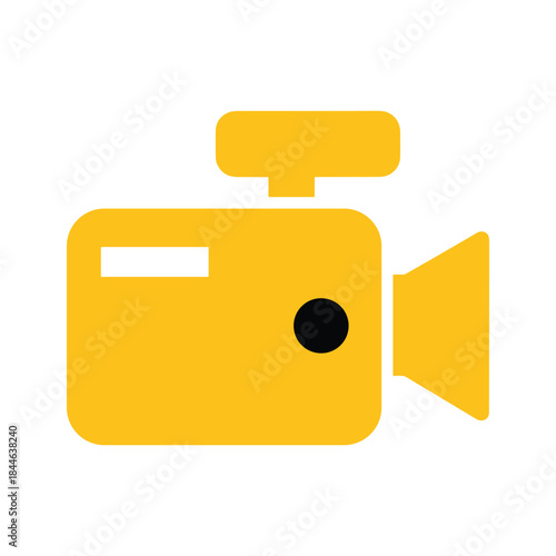 Simple yellow video camera icon