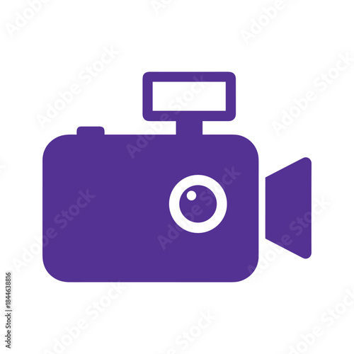 Simple purple video camera icon