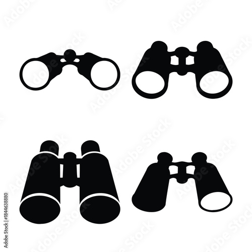 Binoculars icon set for observation, exploration, and vision concept.