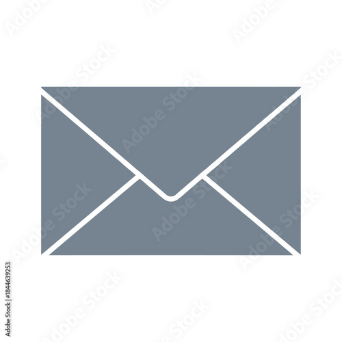 Simple gray envelope icon on white background