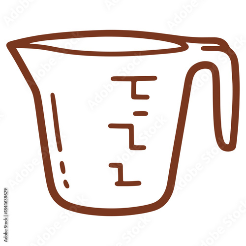 Brown Measuring Cup Illustration for Cooking and Baking Recipes