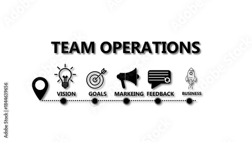 Wallpaper Mural Team Operations Concept With Location Lightbulb and Target Icons On White Background teamwork collaboration Torontodigital.ca
