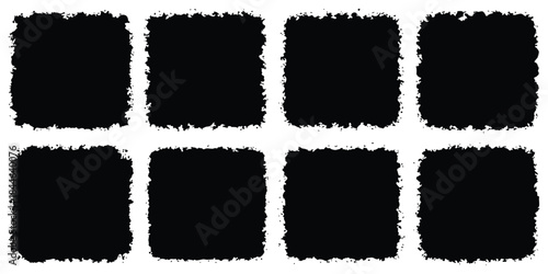 Set of eight black square frames