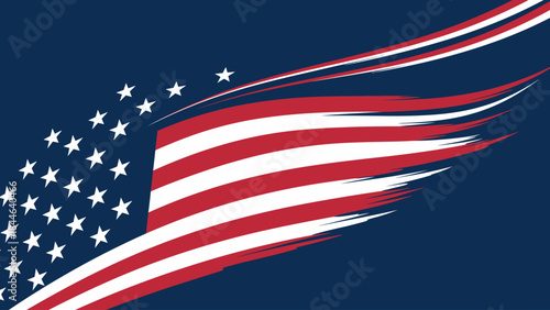 Vector USA Flag Illustration – Stars and Stripes Symbol for American Identity, National Unity, Historical Significance, and Patriotic Design Themes