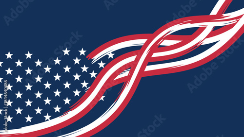Vector USA Flag Illustration – Stars and Stripes Symbol for American Identity, National Unity, Historical Significance, and Patriotic Design Themes