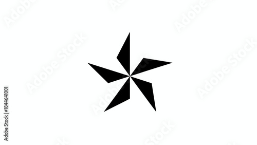 Vector Geometric Star Illustration – Symmetrical Black and White Five-Point Design for Pattern Recognition, Visual Arts, and Abstract Graphic Themes