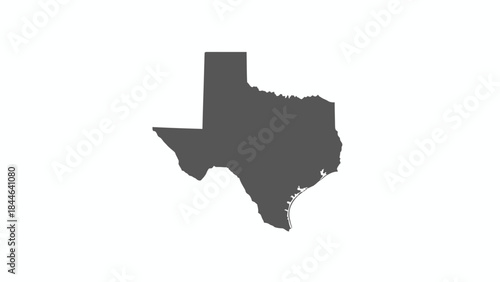 Texas State Silhouette Vector Map Outline | Black USA Southern Region Graphic | Editable High-Quality Vector Design for Print, Web, Education, and Cultural Projects